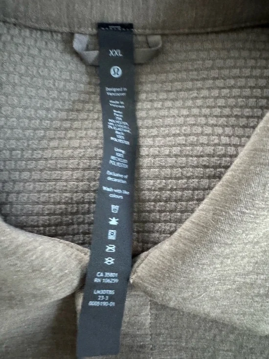 Lululemon Gridliner Fleece Men's Taupe Shirt Jacket - Button Front XXL - Picture 4 of 6